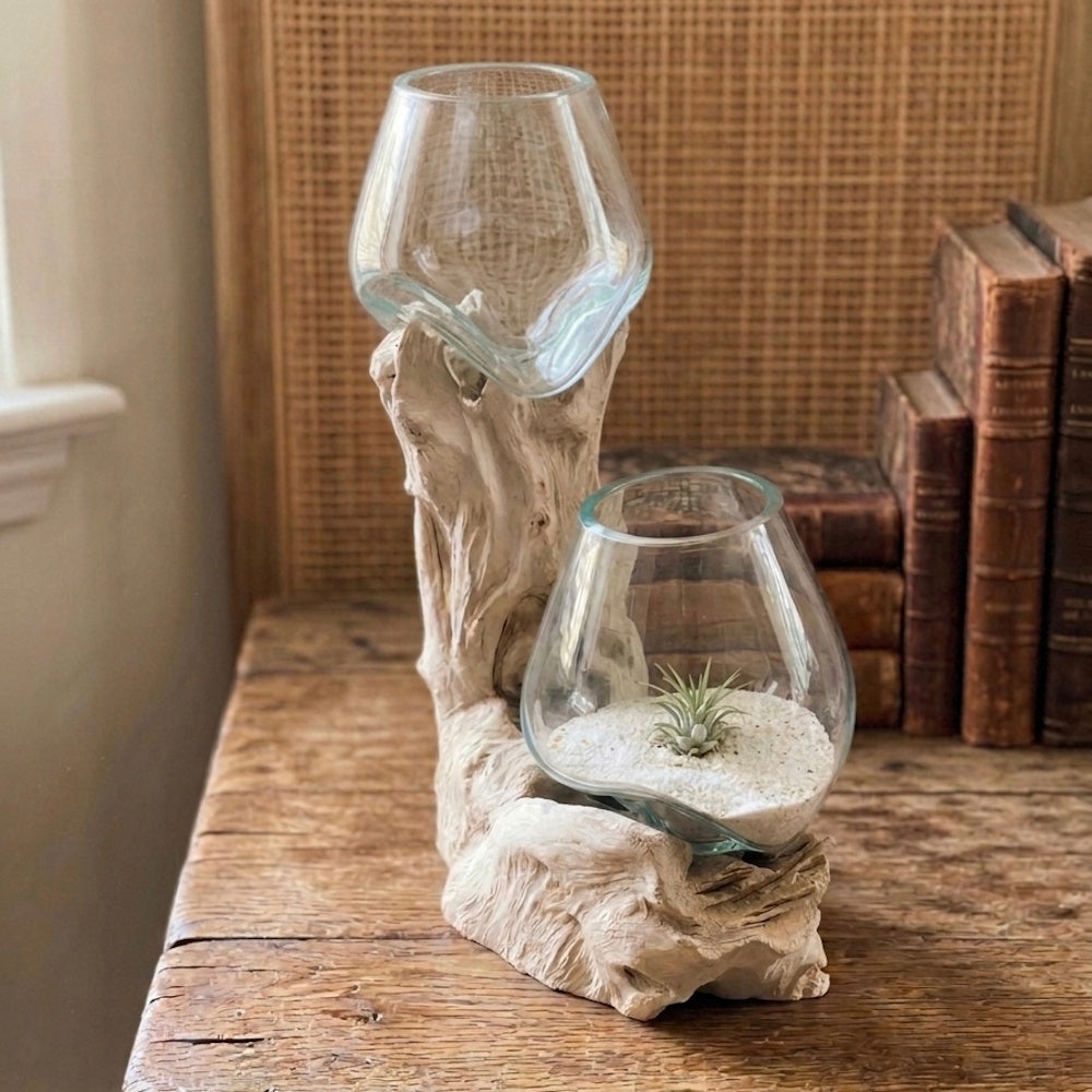 Driftwood glass double base -1