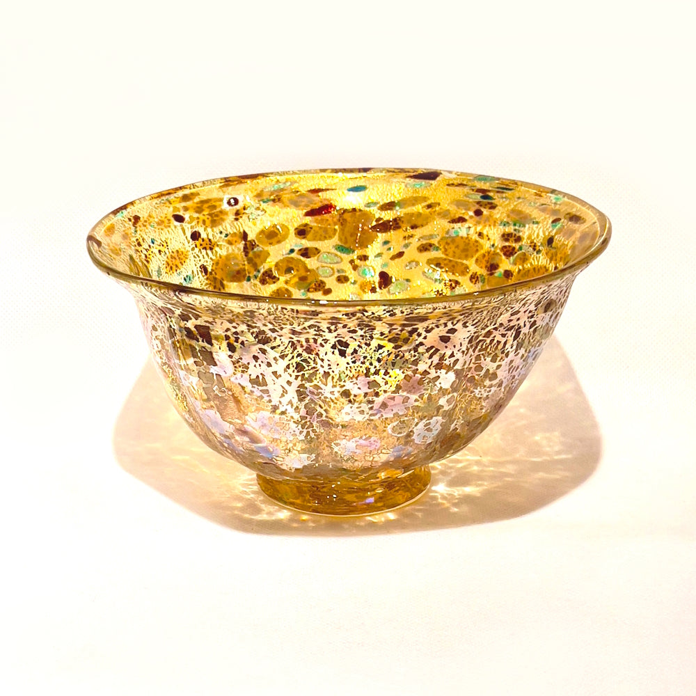 銀箔金彩フリット鉢［宮澤ガラス工房］