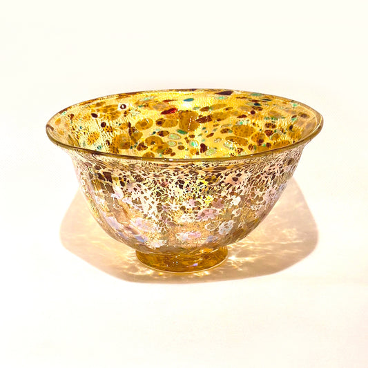 銀箔金彩フリット鉢［宮澤ガラス工房］