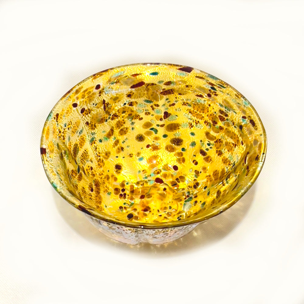 銀箔金彩フリット鉢［宮澤ガラス工房］
