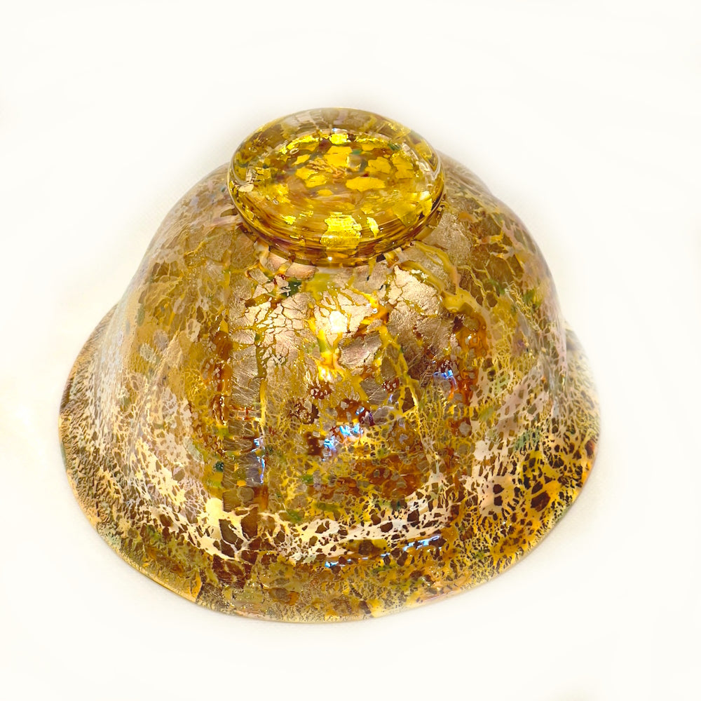 銀箔金彩フリット鉢［宮澤ガラス工房］