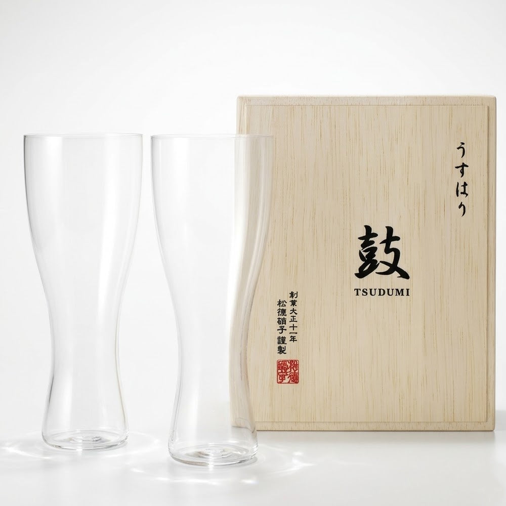 うすはり 松徳硝子 木箱入り 日本製 ビールグラス 日本酒 ワイングラス