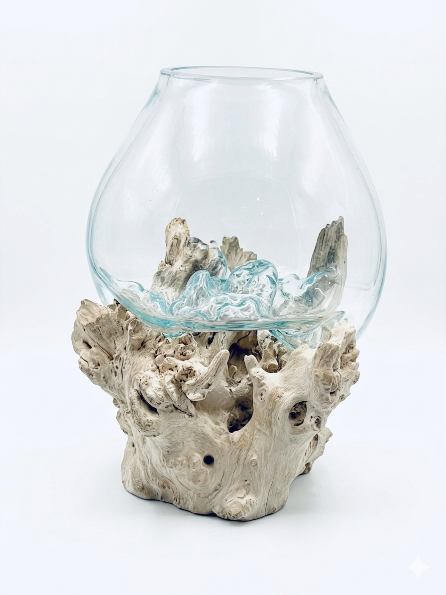 Driftwood glass base XL-1
