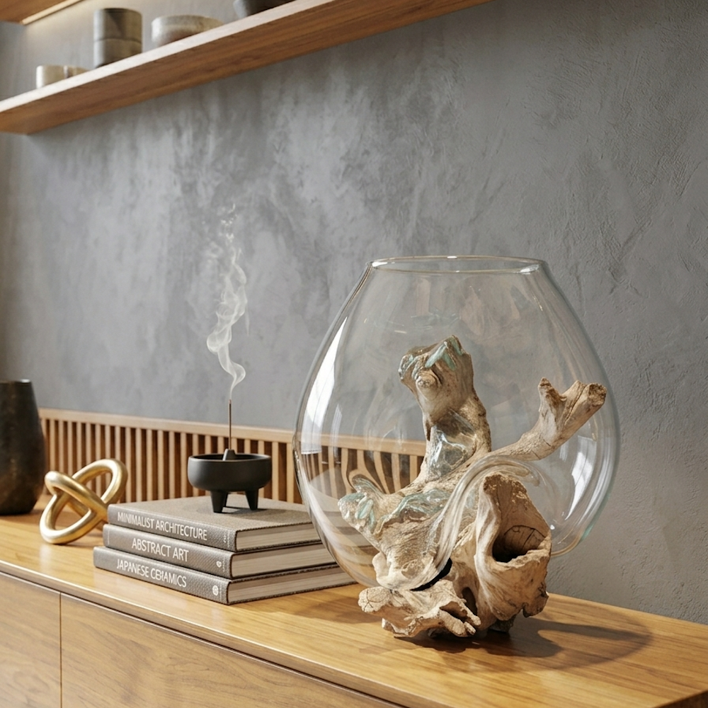 Driftwood glass base XL-2
