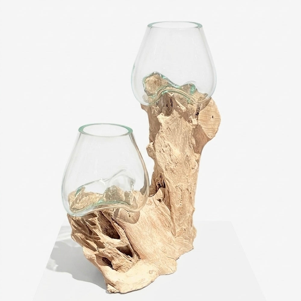 Driftwood glass double base -1