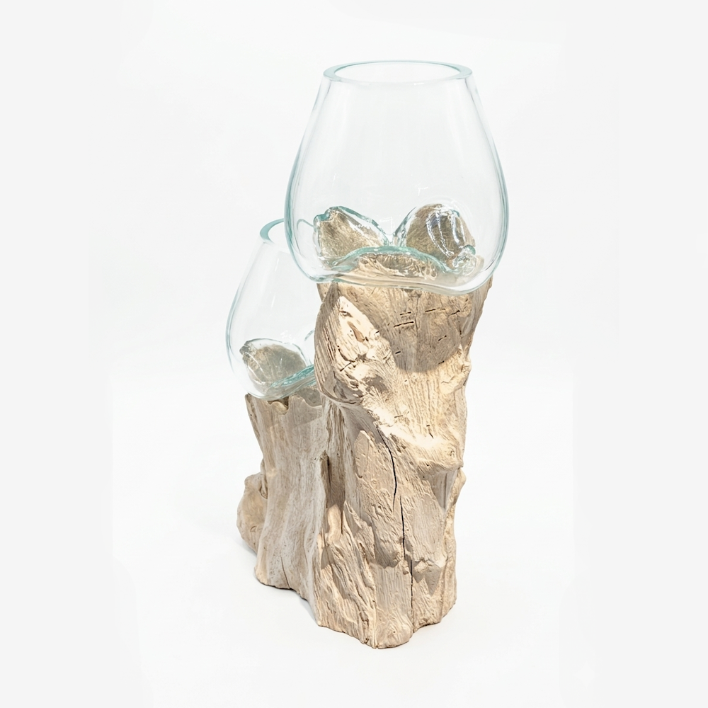 Driftwood glass double base -1