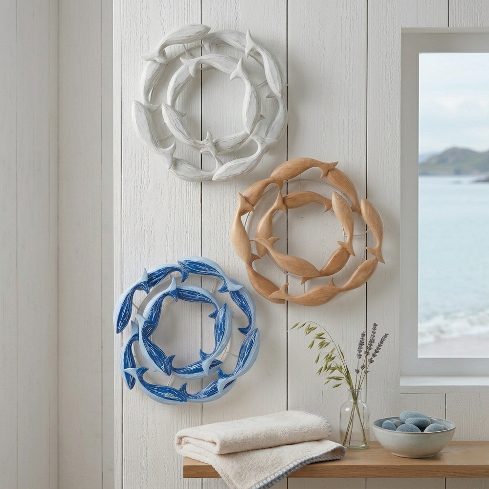 Wooden Fish Circle Wall Decoration