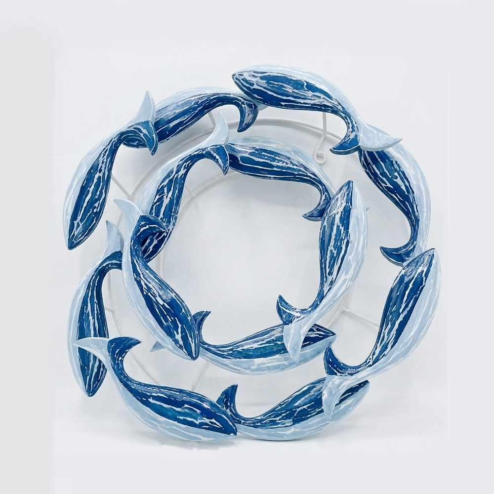 Wooden Fish Circle Wall Decoration