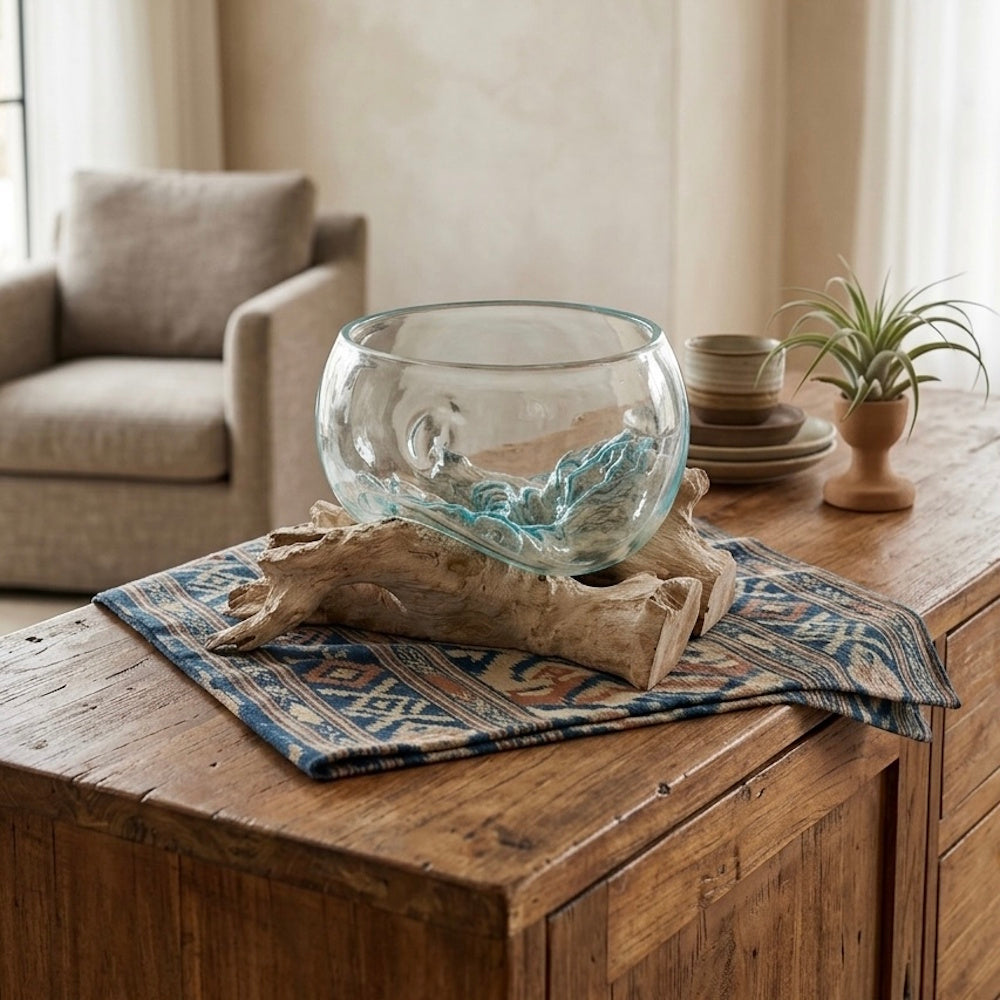 Driftwood glass bowl L-1